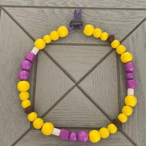 EM Ceramic bead anti-tick collar with natural lava beads & natural wooden beads.